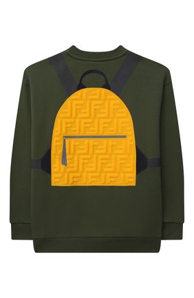 Детский хлопковый свитшот FENDI зеленого цвета по цене 65800 руб., арт. JMH152/5V0/8A-12+ | Фото 2 Детский хлопковый свитшот FENDI зеленого цвета, арт. JMH152/5V0/8A-12+ | Фото 2 (Рукава: Длинные; Материал внешний: Хлопок; Мальчики Кросс-КТ: Толстовка-одежда, Свитшот-одежда; Ростовка одежда: 10 - 11 лет | 140 - 146см, 12 лет | 152 см, 8 лет | 128 см)