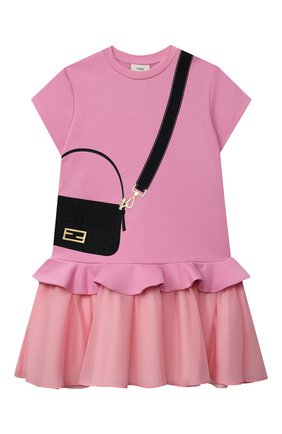 Детское хлопковое платье FENDI розового цвета по цене 45800 руб., арт. JFB382/AG3Z/8A-12+ | Фото 1 Детское хлопковое платье FENDI розового цвета, арт. JFB382/AG3Z/8A-12+ | Фото 1