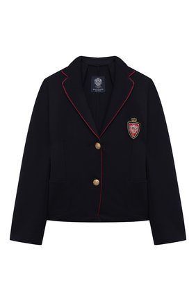 Детский жакет из вискозы DAL LAGO темно-синего цвета по цене 19950 руб., арт. R010P/8111/13-16 | Фото 1 Детский жакет из вискозы DAL LAGO темно-синего цвета, арт. R010P/8111/13-16 | Фото 1