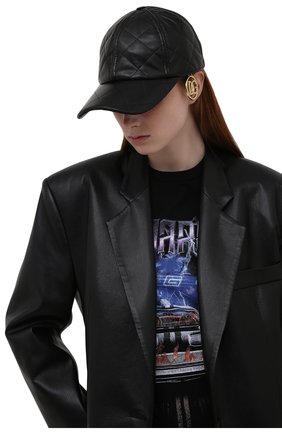 Женская кожаная бейсболка DOLCE & GABBANA черного цвета по цене 52600 руб., арт. FH590L/HULMW | Фото 2 Женская кожаная бейсболка DOLCE & GABBANA черного цвета, арт. FH590L/HULMW | Фото 2