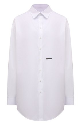 Женская хлопковая рубашка DSQUARED2 белого цвета по цене 30800 руб., арт. S72DL0684/S36275 | Фото 1 Женская хлопковая рубашка DSQUARED2 белого цвета, арт. S72DL0684/S36275 | Фото 1 (Рукава: Длинные; Длина (для топов): Удлиненные; Материал внешний: Хлопок; Женское Кросс-КТ: Рубашка-одежда; Принт: Без принта; Стили: Кэжуэл)