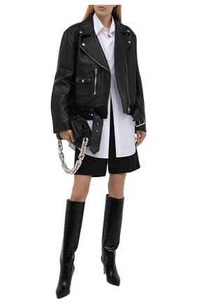 Женская хлопковая рубашка DSQUARED2 белого цвета по цене 30800 руб., арт. S72DL0684/S36275 | Фото 2 Женская хлопковая рубашка DSQUARED2 белого цвета, арт. S72DL0684/S36275 | Фото 2 (Рукава: Длинные; Длина (для топов): Удлиненные; Материал внешний: Хлопок; Женское Кросс-КТ: Рубашка-одежда; Принт: Без принта; Стили: Кэжуэл)
