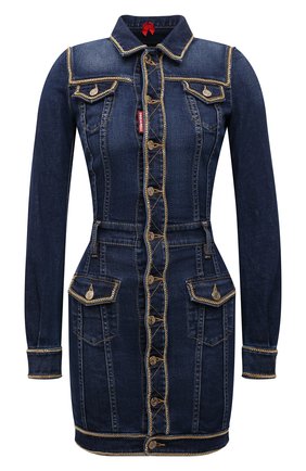 Женское джинсовое платье DSQUARED2 темно-синего цвета по цене 99500 руб., арт. S75CV0458/S30595 | Фото 1 Женское джинсовое платье DSQUARED2 темно-синего цвета, арт. S75CV0458/S30595 | Фото 1 (Материал внешний: Хлопок; Рукава: Длинные; Длина Ж (юбки, платья, шорты): Мини; Женское Кросс-КТ: Платье-одежда; Кросс-КТ: Деним; Случай: Повседневный; Стили: Гранж, Кэжуэл)