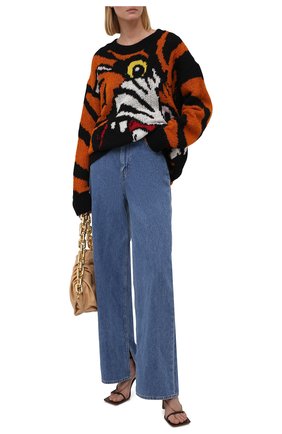 Женский шерстяной свитер DSQUARED2 разноцветного цвета, арт. S75HA1061/S17778 | Фото 2 (Рукава: Длинные; Длина (для топов): Удлиненные; Материал внешний: Шерсть; Женское Кросс-КТ: Свитер-одежда; Стили: Спорт-шик)