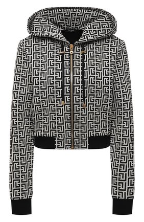 Женский хлопковый кардиган BALMAIN черно-белого цвета по цене 115000 руб., арт. WF1JX000/J193 | Фото 1 Женский хлопковый кардиган BALMAIN черно-белого цвета, арт. WF1JX000/J193 | Фото 1