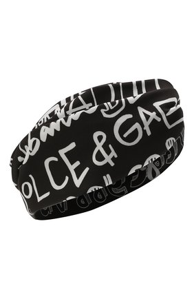 Женская повязка на голову DOLCE & GABBANA черно-белого цвета по цене 23950 руб., арт. FH526A/FSGXL | Фото 1 Женская повязка на голову DOLCE & GABBANA черно-белого цвета, арт. FH526A/FSGXL | Фото 1