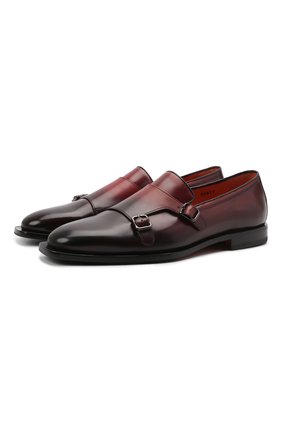 Мужские кожаные лоферы SANTONI бордового цвета по цене 52700 руб., арт. MCCG17795LG4EPTUT67 | Фото 1 Мужские кожаные лоферы SANTONI бордового цвета, арт. MCCG17795LG4EPTUT67 | Фото 1