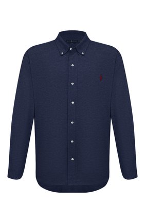 Мужская хлопковая рубашка POLO RALPH LAUREN синего цвета по цене 11250 руб., арт. 711654408/PRL BS | Фото 1 Мужская хлопковая рубашка POLO RALPH LAUREN синего цвета, арт. 711654408/PRL BS | Фото 1