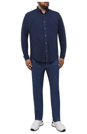 Мужская хлопковая рубашка POLO RALPH LAUREN синего цвета по цене 11250 руб., арт. 711654408/PRL BS | Фото 2 Мужская хлопковая рубашка POLO RALPH LAUREN синего цвета, арт. 711654408/PRL BS | Фото 2