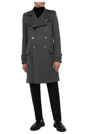 Мужской кашемировое пальто BALMAIN серого цвета, арт. WH1UD020/W070 | Фото 2 (Материал внешний: Шерсть, Кашемир; Длина (верхняя одежда): До колена; Рукава: Длинные; Материал подклада: Синтетический материал; Стили: Кэжуэл; Мужское Кросс-КТ: пальто-верхняя одежда)