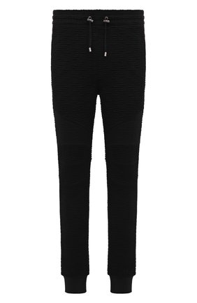 Мужские джоггеры BALMAIN черного цвета по цене 87750 руб., арт. WH10B000/J296 | Фото 1 Мужские джоггеры BALMAIN черного цвета, арт. WH10B000/J296 | Фото 1