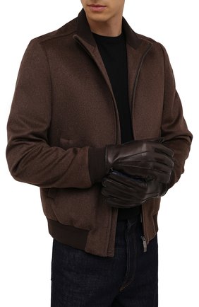 Мужские кожаные перчатки CORNELIANI темно-коричневого цвета по цене 20900 руб., арт. 88Q318-1820590/00 | Фото 2 Мужские кожаные перчатки CORNELIANI темно-коричневого цвета, арт. 88Q318-1820590/00 | Фото 2