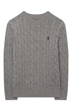 Детский шерстяной пуловер POLO RALPH LAUREN серого цвета по цене 15250 руб., арт. 321702589 | Фото 1 Детский шерстяной пуловер POLO RALPH LAUREN серого цвета, арт. 321702589 | Фото 1 (Материал внешний: Шерсть; Рукава: Длинные; Мальчики-школьная форма: Свитеры; Мальчики Кросс-КТ: Пуловер-одежда; Ростовка одежда: 18 мес | 86 см, 3 года | 98 см, 4 года | 104 см)