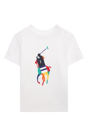 Детский хлопковая футболка POLO RALPH LAUREN белого цвета по цене 2895 руб., арт. 320844817 | Фото 1 Детский хлопковая футболка POLO RALPH LAUREN белого цвета, арт. 320844817 | Фото 1 (Материал внешний: Хлопок; Рукава: Короткие; Ростовка одежда: 9 мес | 74 см, 12 мес | 80 см, 18 мес | 86 см)