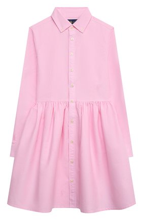 Детское хлопковое платье-рубашка RALPH LAUREN розового цвета по цене 9830 руб., арт. 313756657 | Фото 1 Детское хлопковое платье-рубашка RALPH LAUREN розового цвета, арт. 313756657 | Фото 1