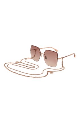 Женские солнцезащитные очки и цепочка JIMMY CHOO розового цвета по цене 39950 руб., арт. TAVI/N DDB | Фото 1 Женские солнцезащитные очки и цепочка JIMMY CHOO розового цвета, арт. TAVI/N DDB | Фото 1
