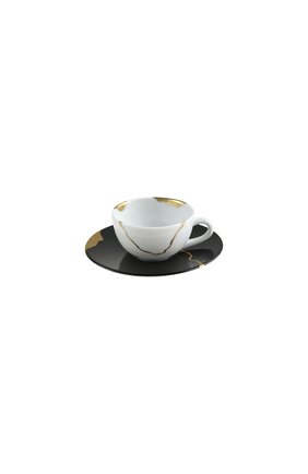 Кофейная чашка с блюдцем kintsugi charbon BERNARDAUD черного цвета, арт. 1976/21509 | Фото 1 (Интерьер: Интерьер; Ограничения доставки: fragile-2)