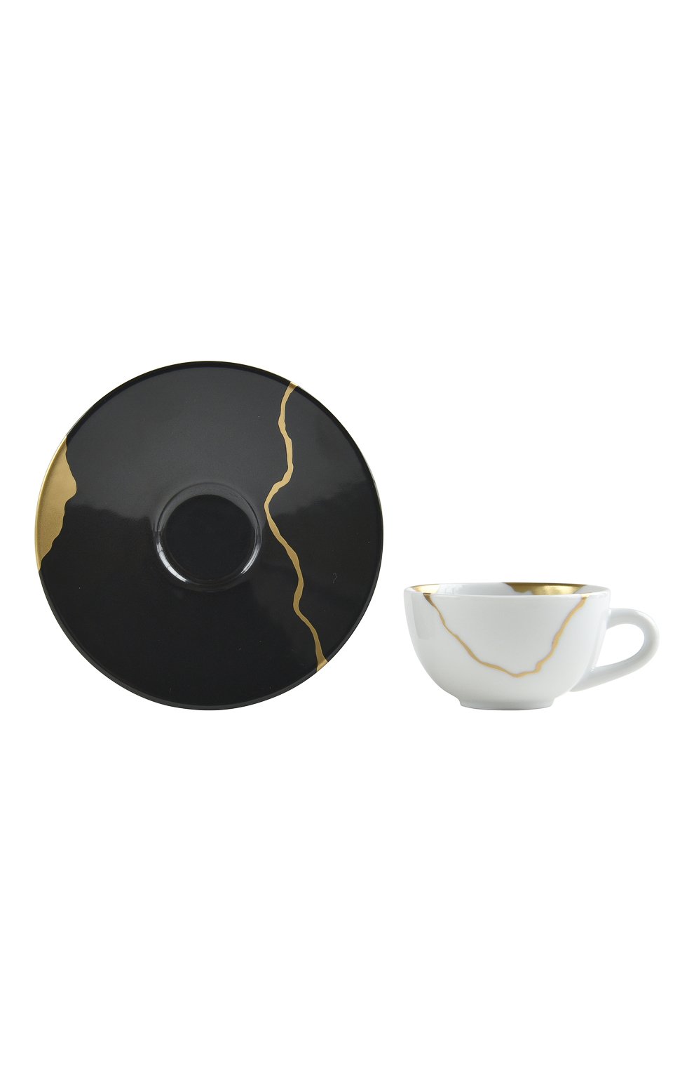 Кофейная чашка с блюдцем kintsugi charbon BERNARDAUD черного цвета по цене 23300 руб., арт. 1976/21509 | Фото 2 Кофейная чашка с блюдцем kintsugi charbon BERNARDAUD черного цвета, арт. 1976/21509 | Фото 2 (Интерьер: Интерьер; Ограничения доставки: fragile-2)