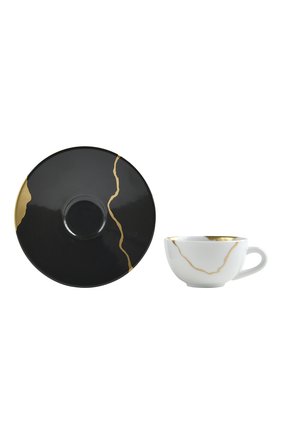 Кофейная чашка с блюдцем kintsugi charbon BERNARDAUD черного цвета по цене 23300 руб., арт. 1976/21509 | Фото 2 Кофейная чашка с блюдцем kintsugi charbon BERNARDAUD черного цвета, арт. 1976/21509 | Фото 2 (Интерьер: Интерьер; Ограничения доставки: fragile-2)