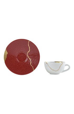 Кофейная чашка с блюдцем kintsugi rouge empereur BERNARDAUD красного цвета по цене 23300 руб., арт. 1977/21509 | Фото 2 Кофейная чашка с блюдцем kintsugi rouge empereur BERNARDAUD красного цвета, арт. 1977/21509 | Фото 2 (Ограничения доставки: fragile-2)