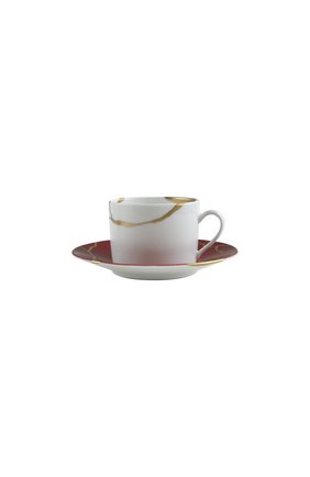 Чайная чашка с блюдцем kintsugi rouge empereur BERNARDAUD красного цвета по цене 25750 руб., арт. 1977/91 | Фото 1 Чайная чашка с блюдцем kintsugi rouge empereur BERNARDAUD красного цвета, арт. 1977/91 | Фото 1 (Ограничения доставки: fragile-2)