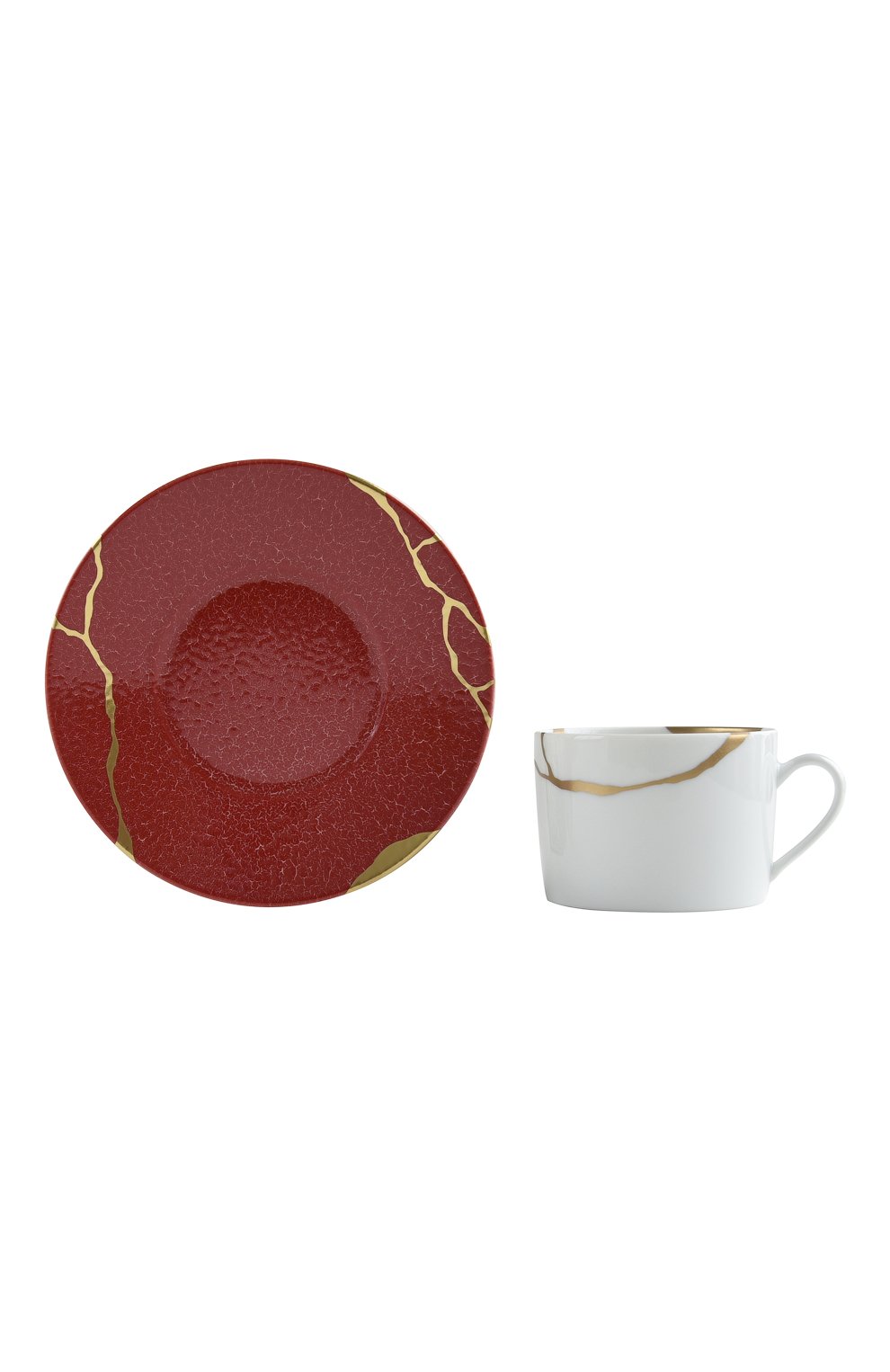 Чайная чашка с блюдцем kintsugi rouge empereur BERNARDAUD красного цвета по цене 25750 руб., арт. 1977/91 | Фото 2 Чайная чашка с блюдцем kintsugi rouge empereur BERNARDAUD красного цвета, арт. 1977/91 | Фото 2 (Ограничения доставки: fragile-2)