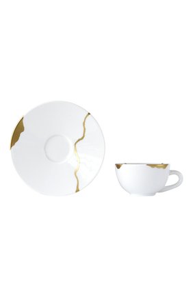 Кофейная чашка с блюдцем kintsugi BERNARDAUD белого цвета по цене 0 руб., арт. 1095/21509 | Фото 2 Кофейная чашка с блюдцем kintsugi BERNARDAUD белого цвета, арт. 1095/21509 | Фото 2 (Ограничения доставки: fragile-2)