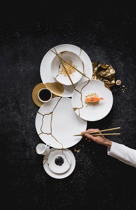 Набор kintsugi из четырех кофейных чашек с блюдцами BERNARDAUD белого цвета по цене 71950 руб., арт. 1095/22664 | Фото 2 Набор kintsugi из четырех кофейных чашек с блюдцами BERNARDAUD белого цвета, арт. 1095/22664 | Фото 2 (Ограничения доставки: fragile-2)