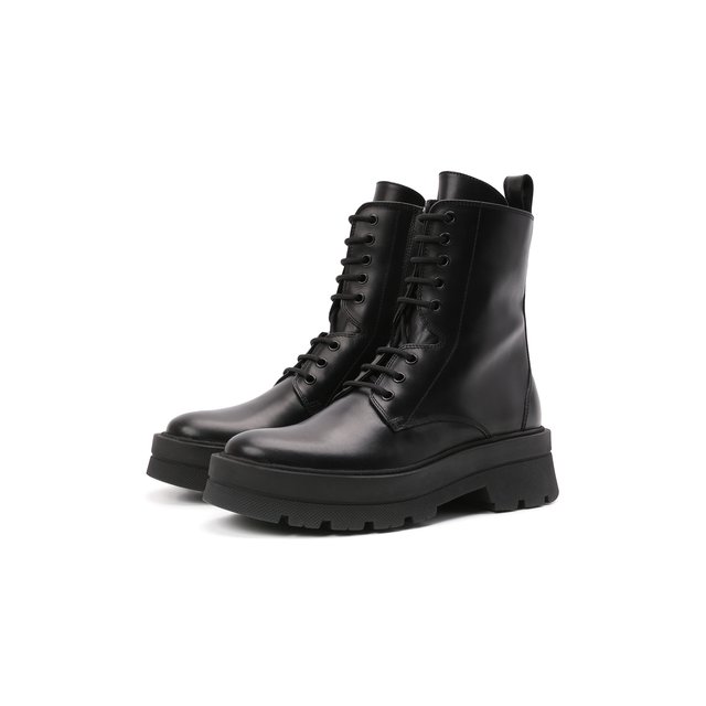 Кожаные ботинки BOSS 50462200, цвет чёрный, размер 38