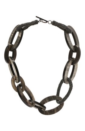 Женское колье BRUNELLO CUCINELLI серого цвета по цене 63650 руб., арт. MC0W9G271P | Фото 1 Женское колье BRUNELLO CUCINELLI серого цвета, арт. MC0W9G271P | Фото 1