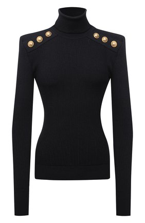 Женская водолазка из вискозы BALMAIN темно-синего цвета по цене 105500 руб., арт. WF1KH000/K211 | Фото 1 Женская водолазка из вискозы BALMAIN темно-синего цвета, арт. WF1KH000/K211 | Фото 1