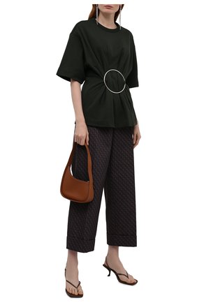 Женские хлопковые брюки DRIES VAN NOTEN темно-синего цвета по цене 61350 руб., арт. 212-030903-3066 | Фото 2 Женские хлопковые брюки DRIES VAN NOTEN темно-синего цвета, арт. 212-030903-3066 | Фото 2 (Материал внешний: Хлопок; Стили: Гламурный; Женское Кросс-КТ: Брюки-одежда; Силуэт Ж (брюки и джинсы): Широкие; Длина (брюки, джинсы): Укороченные)