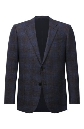 Мужской пиджак из шерсти и шелка ERMENEGILDO ZEGNA синего цвета по цене 210000 руб., арт. 242007/122520 | Фото 1 Мужской пиджак из шерсти и шелка ERMENEGILDO ZEGNA синего цвета, арт. 242007/122520 | Фото 1 (Длина (для топов): Стандартные; Материал подклада: Купро; Материал внешний: Шерсть; Рукава: Длинные; 1-2-бортные: Однобортные; Случай: Коктейльный; Стили: Классический; Пиджаки М: Прямой; Одежда: Одежда)