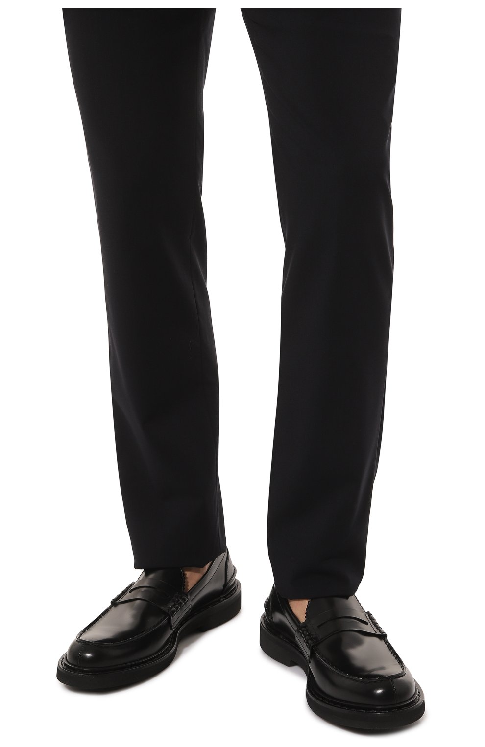 Мужские кожаные пенни-лоферы PREMIATA черного цвета, арт. 30876/REAL | Фото 3 (Материал внешний: Кожа; Материал внутренний: Натуральная кожа; Стили: Классический)
