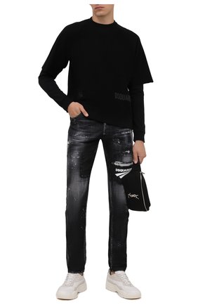 Мужские джинсы DSQUARED2 темно-серого цвета по цене 71950 руб., арт. S74LB0983/S30357 | Фото 2 Мужские джинсы DSQUARED2 темно-серого цвета, арт. S74LB0983/S30357 | Фото 2 (Длина (брюки, джинсы): Стандартные; Материал внешний: Хлопок, Деним; Кросс-КТ: Деним; Детали: Потертости; Силуэт М (брюки): Узкие; Стили: Гранж)