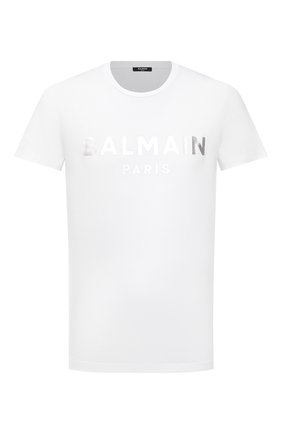 Мужская хлопковая футболка BALMAIN белого цвета по цене 34650 руб., арт. WH1EF000/B121 | Фото 1 Мужская хлопковая футболка BALMAIN белого цвета, арт. WH1EF000/B121 | Фото 1