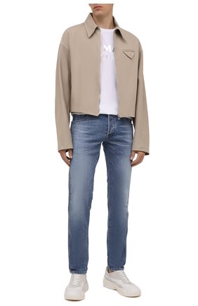 Мужская хлопковая футболка BALMAIN белого цвета по цене 34650 руб., арт. WH1EF000/B121 | Фото 2 Мужская хлопковая футболка BALMAIN белого цвета, арт. WH1EF000/B121 | Фото 2
