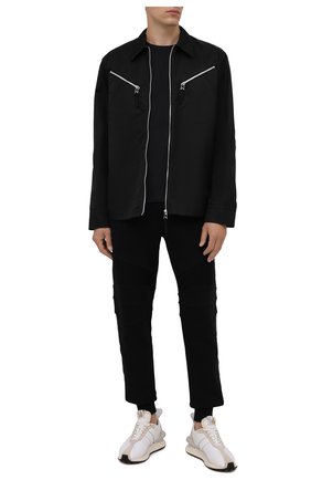 Мужские хлопковые джоггеры BALMAIN черного цвета по цене 117500 руб., арт. WH10B065/271J | Фото 2 Мужские хлопковые джоггеры BALMAIN черного цвета, арт. WH10B065/271J | Фото 2