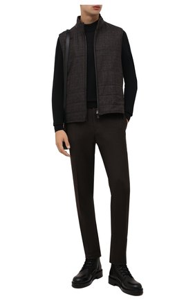 Мужские шерстяные брюки CORNELIANI коричневого цвета по цене 27550 руб., арт. 885B01-1818111/02 | Фото 2 Мужские шерстяные брюки CORNELIANI коричневого цвета, арт. 885B01-1818111/02 | Фото 2