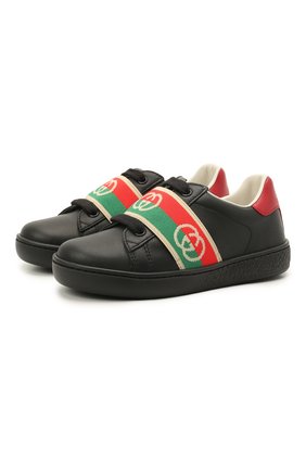 Детские кожаные кеды GUCCI черного цвета по цене 25600 руб., арт. 662211/D8050 | Фото 1 Детские кожаные кеды GUCCI черного цвета, арт. 662211/D8050 | Фото 1