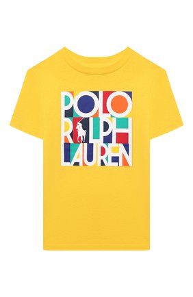 Детская хлопковая футболка POLO RALPH LAUREN желтого цвета, арт. 321844820 | Фото 1 (Рукава: Короткие; Материал внешний: Хлопок; Ростовка одежда: 18 мес | 86 см, 3 года | 98 см, 4 года | 104 см)