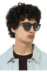 Мужские солнцезащитные очки LORO PIANA темно-коричневого цвета, арт. FAL0261 | Фото 2 (Кросс-КТ: С/з-мужское; Тип очков: С/з; Очки форма: Круглые; Оптика Гендер: оптика-мужское)