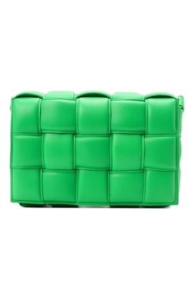 Женская сумка padded cassette BOTTEGA VENETA зеленого цвета, арт. 591970/VCQR1 | Фото 1 (Материал: Натуральная кожа; Сумки-технические: Сумки через плечо; Размер: medium; Ремень/цепочка: На ремешке)