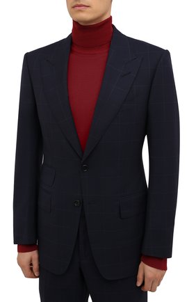 Мужской шерстяной костюм TOM FORD темно-синего цвета по цене 296000 руб., арт. 222R36/21AL43 | Фото 2 Мужской шерстяной костюм TOM FORD темно-синего цвета, арт. 222R36/21AL43 | Фото 2 (Рукава: Длинные; Материал подклада: Купро, Шелк; Материал внешний: Шерсть; Костюмы М: Однобортный; Стили: Классический)