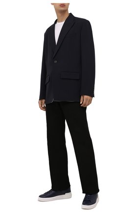 Мужские кожаные кеды b-court BALMAIN темно-синего цвета по цене 44650 руб., арт. WM1VI244/LASC | Фото 2 Мужские кожаные кеды b-court BALMAIN темно-синего цвета, арт. WM1VI244/LASC | Фото 2