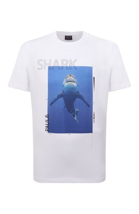 Мужская хлопковая футболка PAUL&SHARK белого цвета по цене 14850 руб., арт. 11311662/C00 | Фото 1 Мужская хлопковая футболка PAUL&SHARK белого цвета, арт. 11311662/C00 | Фото 1 (Материал внешний: Хлопок; Принт: С принтом; Рукава: Короткие; Стили: Кэжуэл; Длина (для топов): Стандартные)