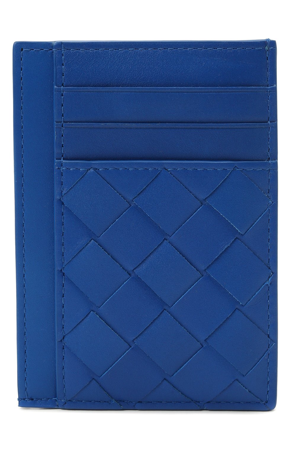 Мужской кожаный футляр для кредитных карт BOTTEGA VENETA синего цвета, арт. 650527/VCPQ3 | Фото 1