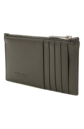 Мужской кожаный футляр для кредитных карт BOTTEGA VENETA хаки цвета, арт. 667049/VBWD3 | Фото 2 (Материал: Натуральная кожа)