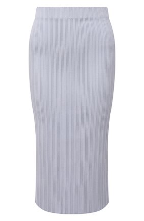 Женская юбка из вискозы PROENZA SCHOULER WHITE LABEL светло-голубого цвета, арт. WL2137650-KY227 | Фото 1 (Длина Ж (юбки, платья, шорты): Миди; Материал внешний: Вискоза; Стили: Кэжуэл; Женское Кросс-КТ: Юбка-одежда; Кросс-КТ: Трикотаж)