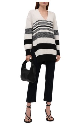 Женский свитер из хлопка и кашемира PROENZA SCHOULER WHITE LABEL черно-белого цвета по цене 42150 руб., арт. WL2137647-KC090 | Фото 2 Женский свитер из хлопка и кашемира PROENZA SCHOULER WHITE LABEL черно-белого цвета, арт. WL2137647-KC090 | Фото 2